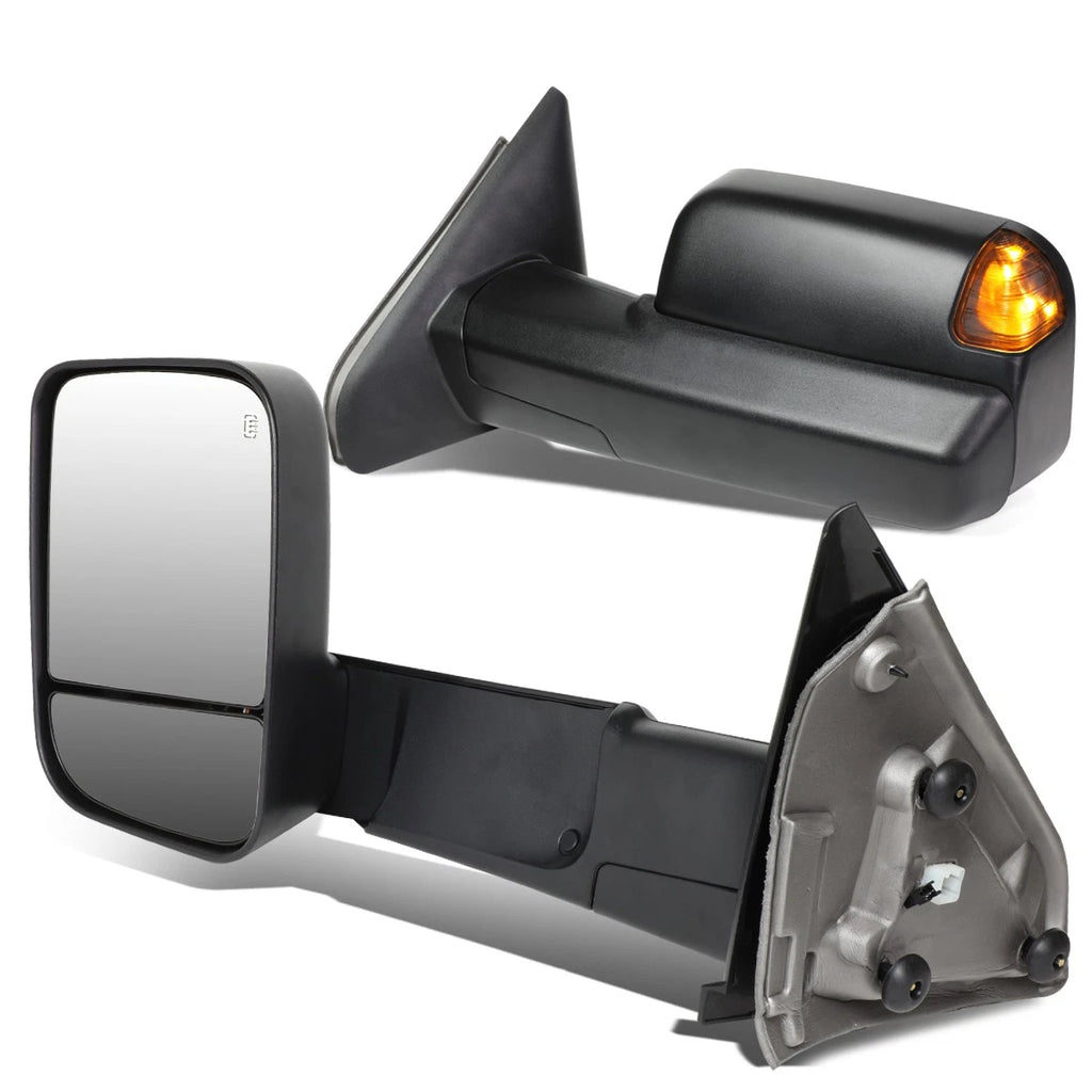 Pair of Powered Towing Side Mirrors for Dodge RAM (2002–2009) - Heated, Puddle Light