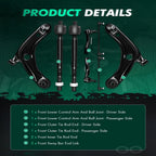 8Pcs Control Arm Ball Joint Suspension Sway Bar for Toyota Yaris (2007–2012)