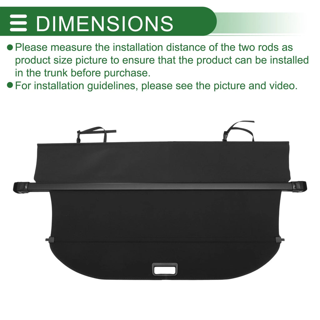 Retractable Cargo Cover for Subaru Outback (2016–2019) Gloss Black