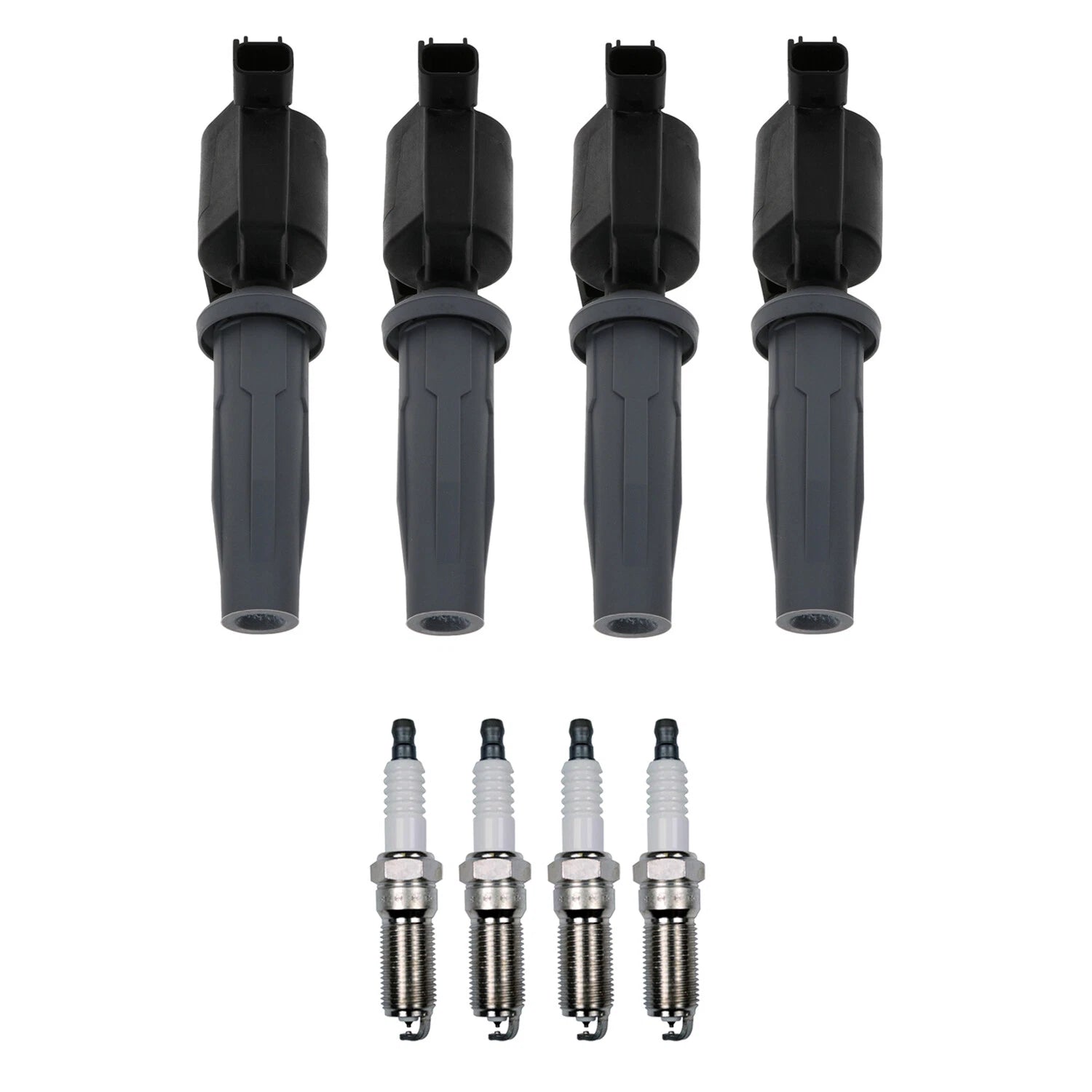 Set of 4 Ignition Coils & Spark Plugs for Ford Fusion MKZ (2006–2012)