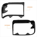 2X Gloss Black Headlight Door Bezel for Ford F150 F250 F350 F-Super Duty (1992–1997)