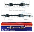 Set of 2 Front CV Axle Shafts for Ford Fusion, Lincoln MKZ (2006–2012)