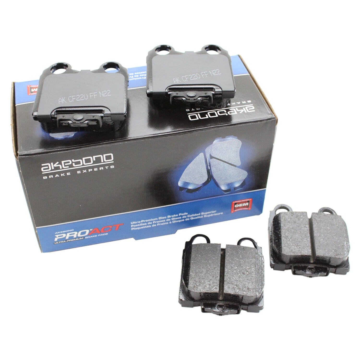 Set of 4 Akebono ProAct Rear Ceramic Disc Brake Pads for GS300 GS400 GS430 IS300 SC430 (1998–2005)