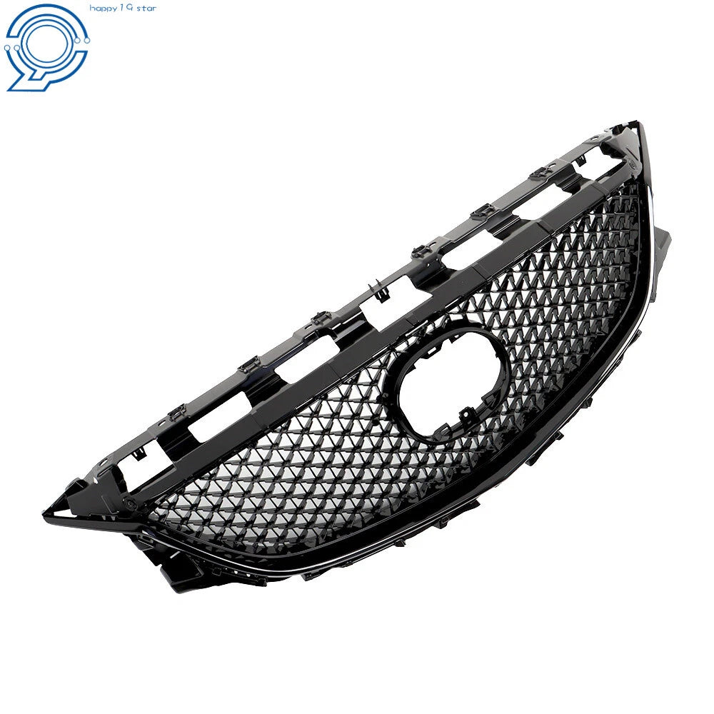 Front Bumper Grille Mesh Honeycomb Glossy Black for Mazda 6 (2014–2016)