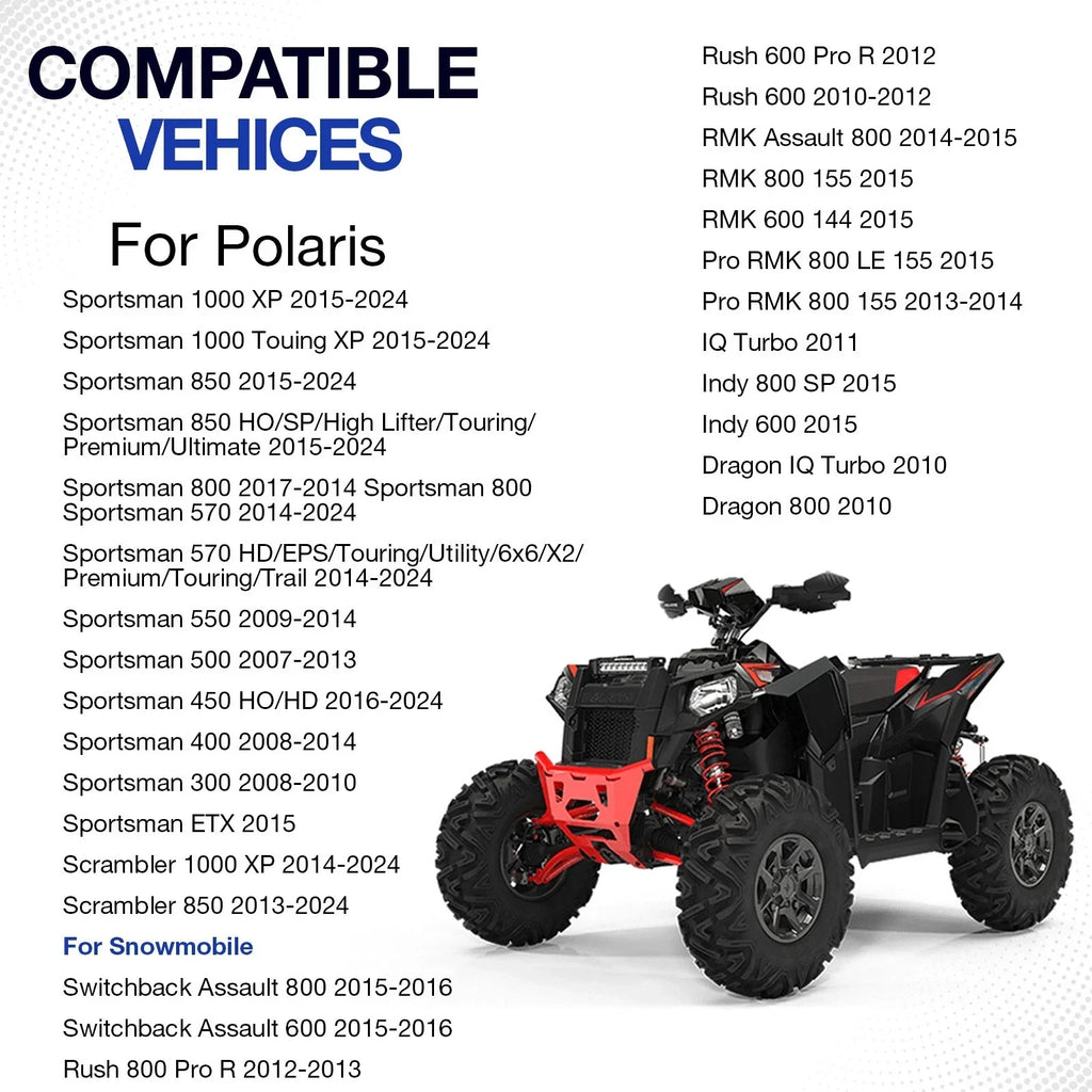 2 x Hand Guards & Bracket Mount Kit for Polaris Sportsman 850 Black (2015–2024)