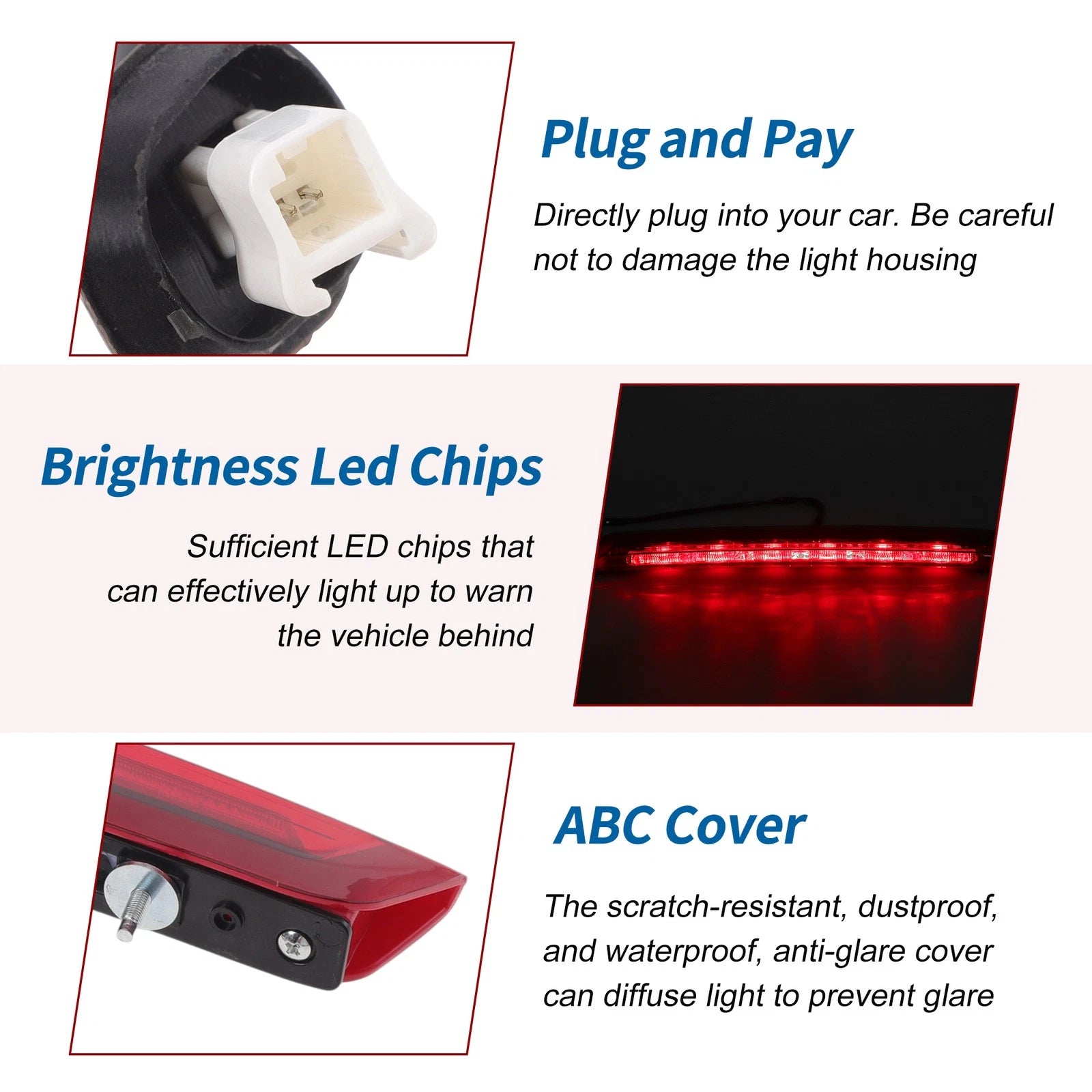 Red LED Third Brake Light for Honda HR-V Vezel (2014–2022) No. 34270T7AH01