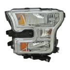 Replacement Driver Side Halogen Headlight Lens/Housing w/Chrome Bezel