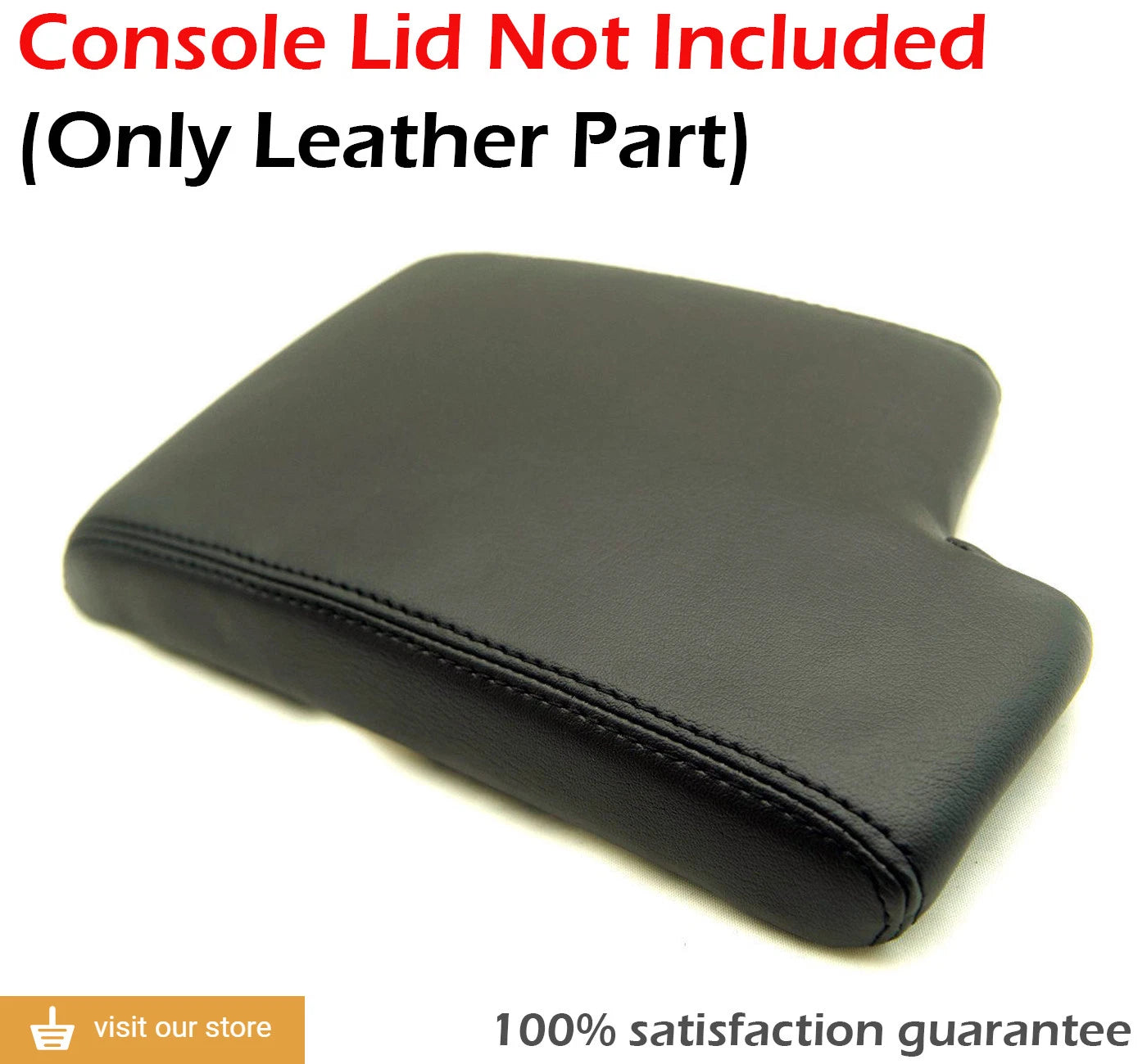 Center Console Armrest Cover for BMW E90 (2005–2013) Black Leather Synthetic
