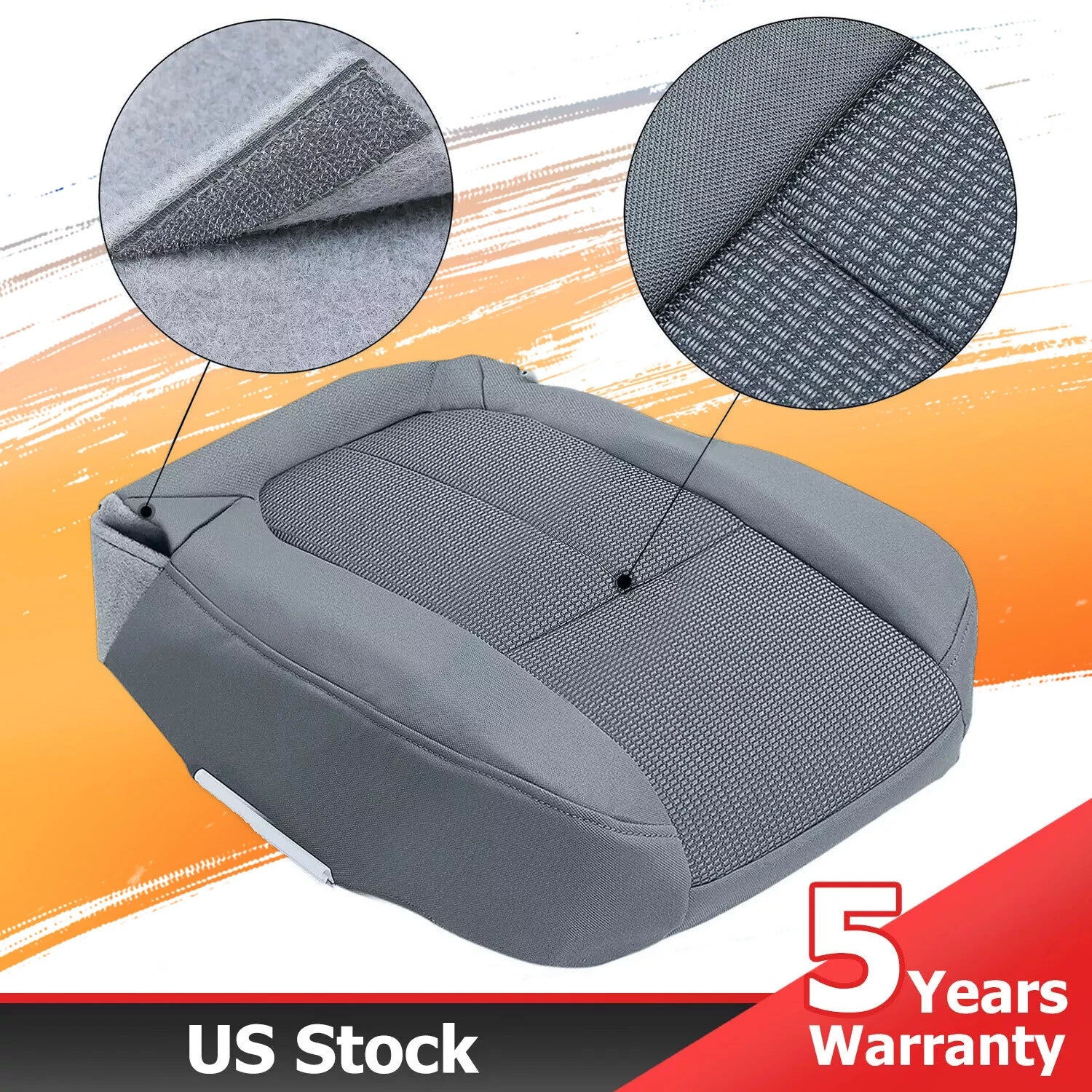 Driver Bottom Fabric Seat Cover for Ford F150 XLT (2011–2014) Gray