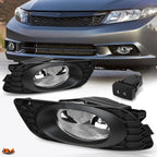 Set of 2 Fog Lights for Honda Civic 4-Dr Sedan (2012) OE Style Clear Lens