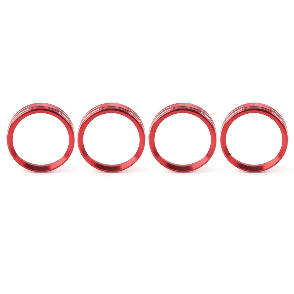 4x Air Conditioner Switch Knob Trim for Ford F150 XLT (2015-2020) Red