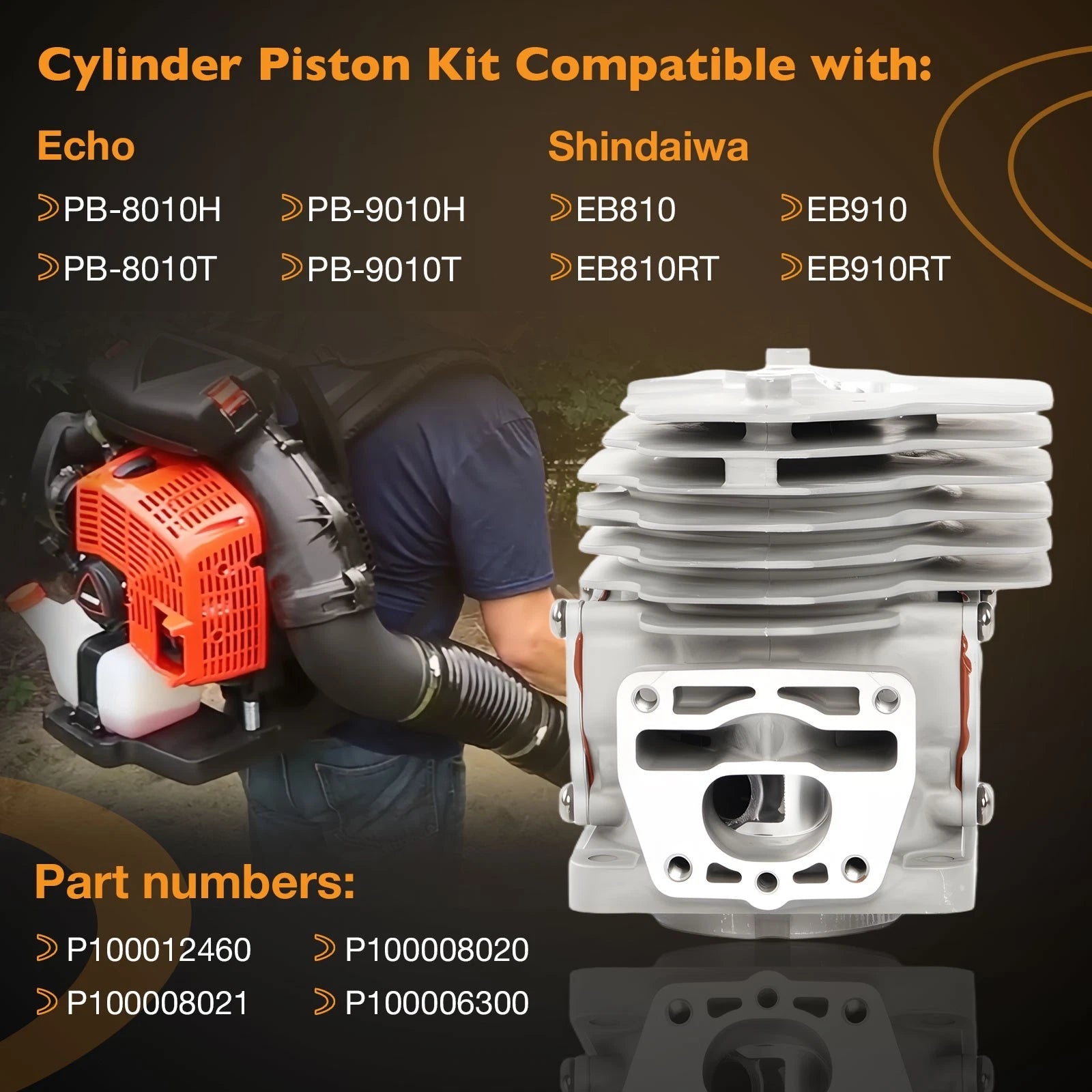 Cylinder Piston Kit for Echo PB-8010H PB-8010T PB-9010H (2010–2023)