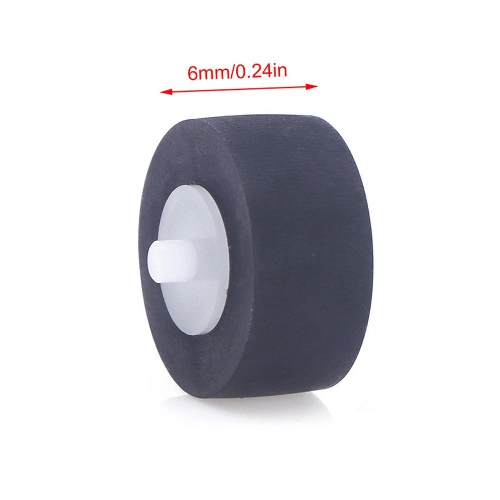 Rubber Pinch Roller with Axial Mount for Cassette Recorder (13x6x2mm)