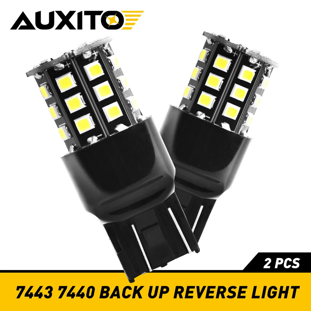 Set of 2 White 7443 LED Backup Reverse Parking Light Bulbs for [Make Model] (YYYY–YYYY)