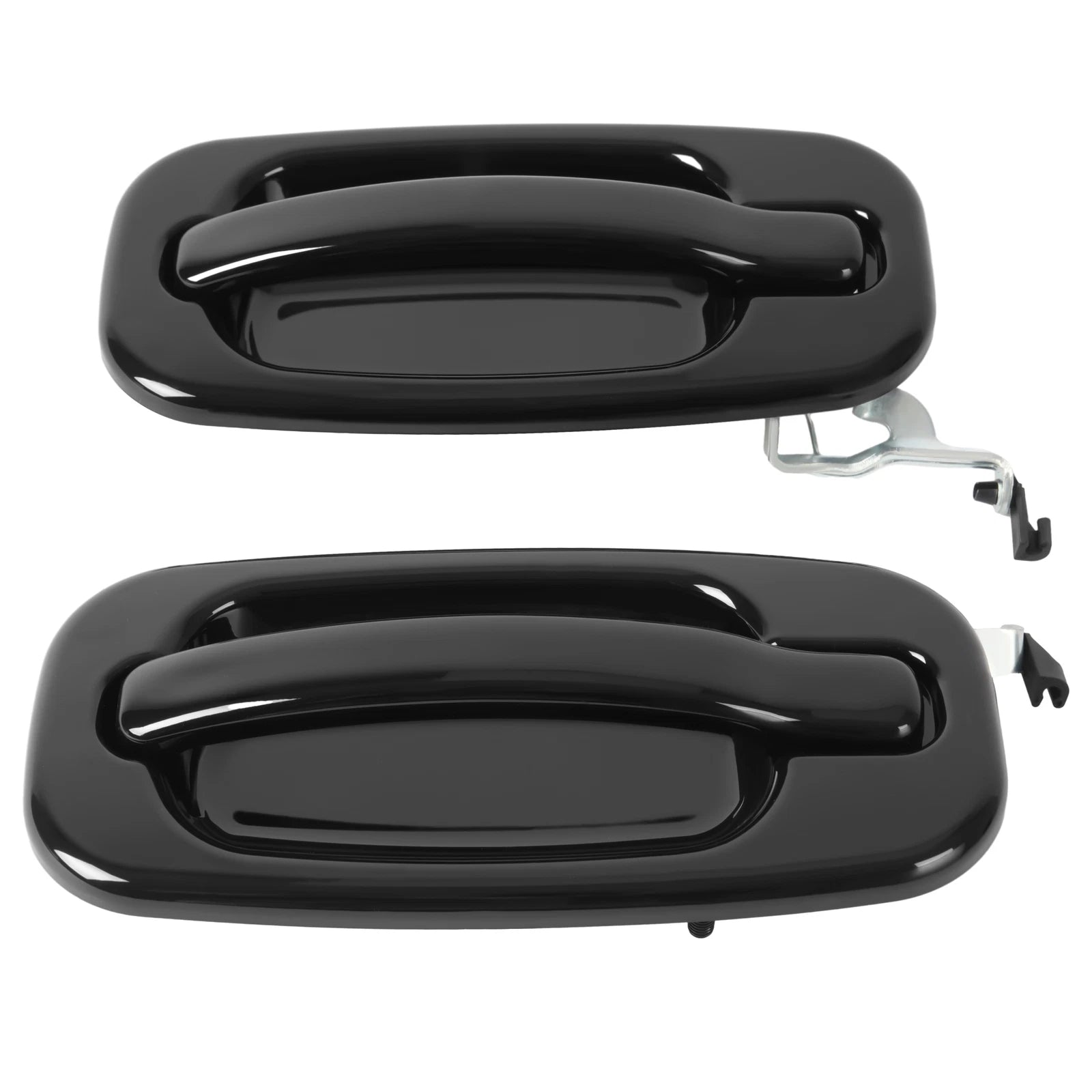 Set of 2 Rear Outside Door Handles for Silverado Tahoe Sierra (1999–2006) Gloss Black