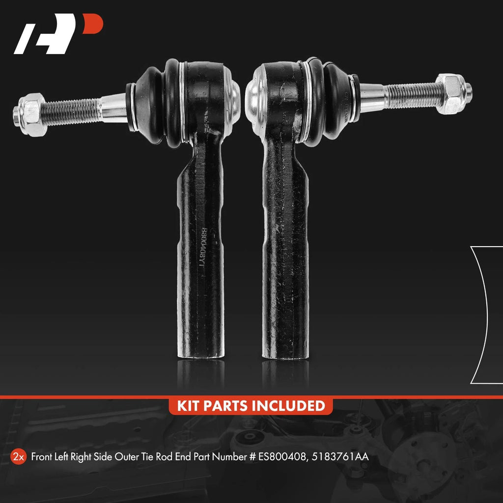 2X Front Outer Tie Rod End for Jeep Compass Dodge Journey Chrysler 200 (2007-2020)