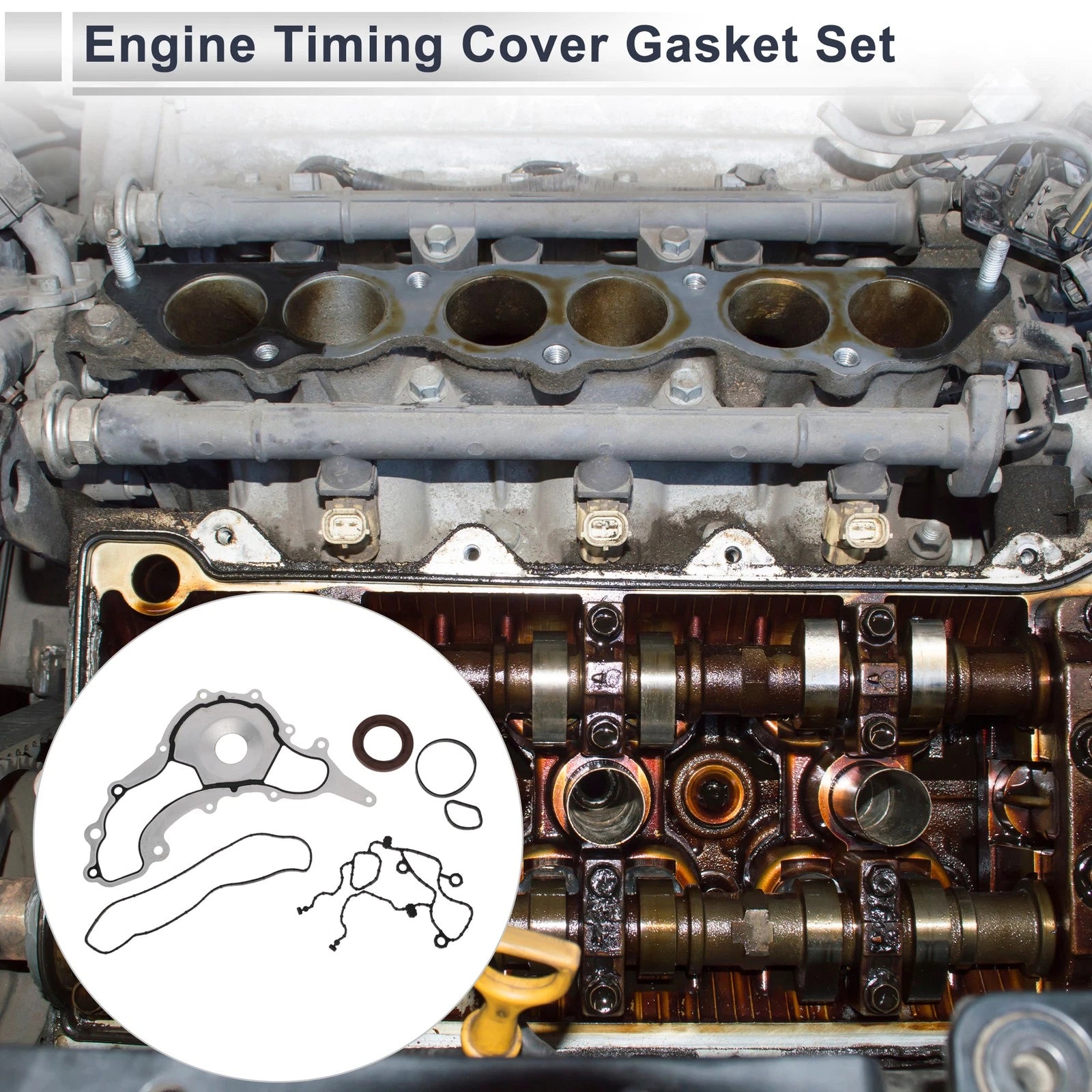 Engine Timing Cover Gasket Set for Dodge Challenger (2011–2016) 3.6L 3.2L