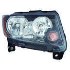 Replacement Passenger Side Halogen Head Light Assembly w/Black Bezel