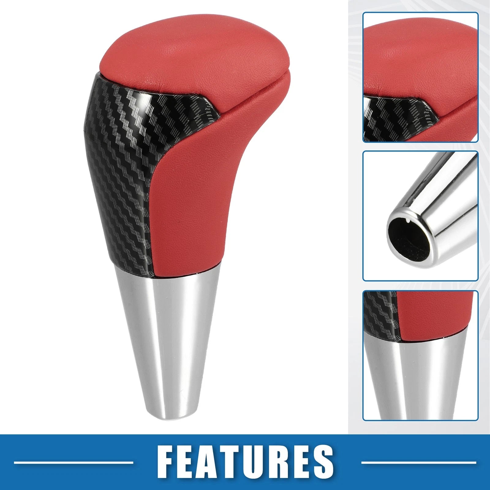 Gear Shift Knob for Toyota (Unpunched, Carbon Fiber Pattern, Red)