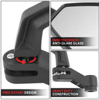 Universal Black Anti-Glare Side View Mirrors for Naked Bikes (Fit)