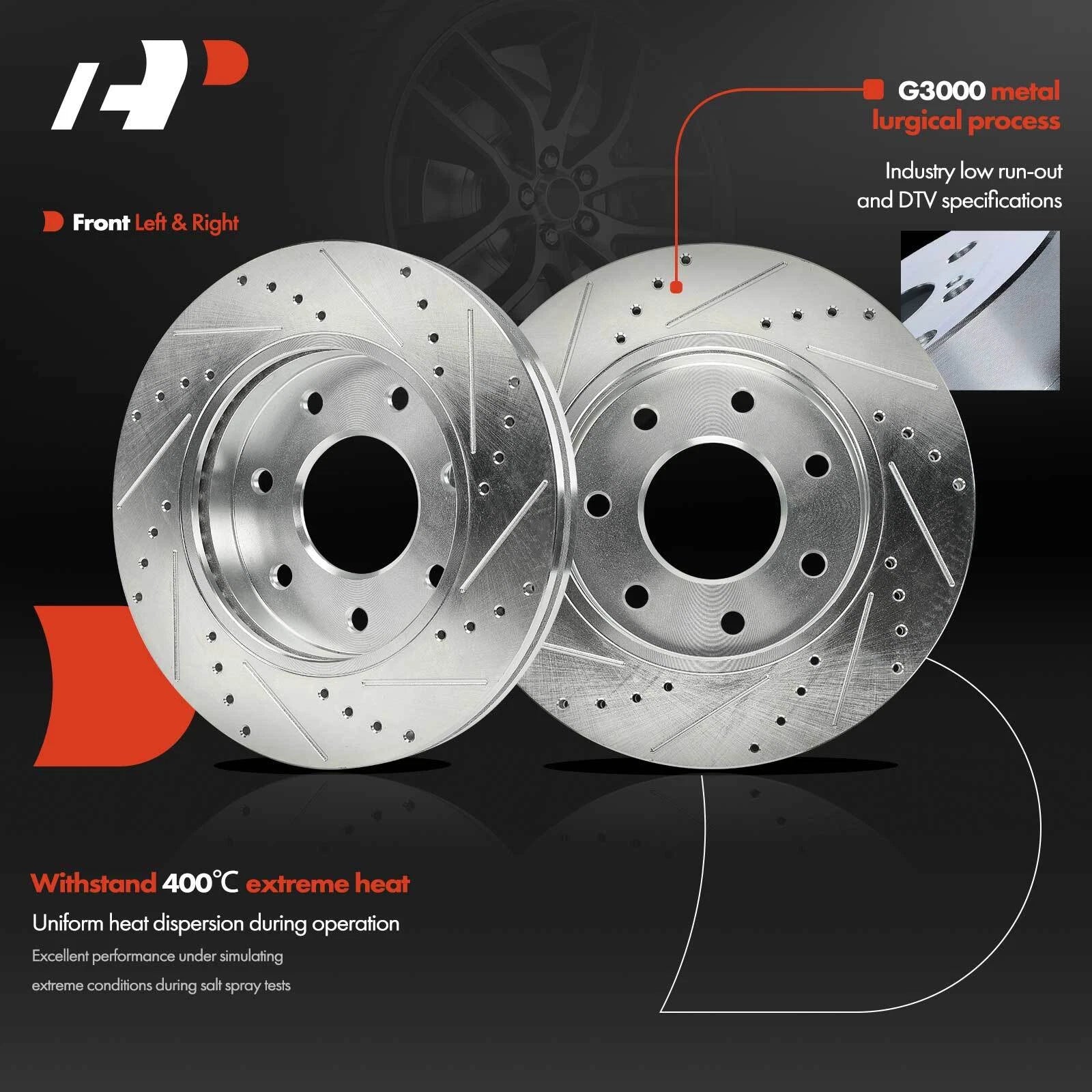 Front Side Drilled Brake Rotors for Ford F-150 (2004-2008)