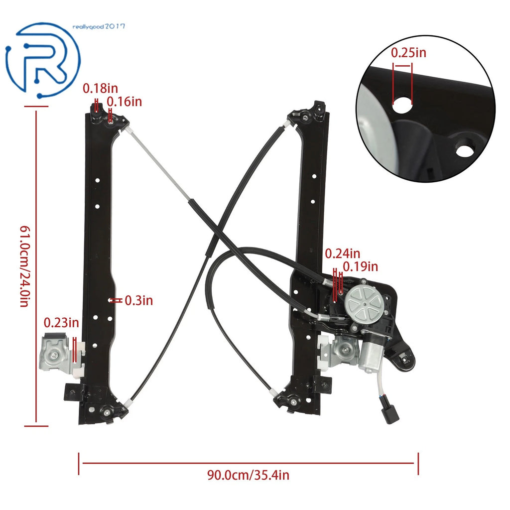Rear Left Power Window Regulator with Motor for GMC Sierra 1500 (2001-2006)