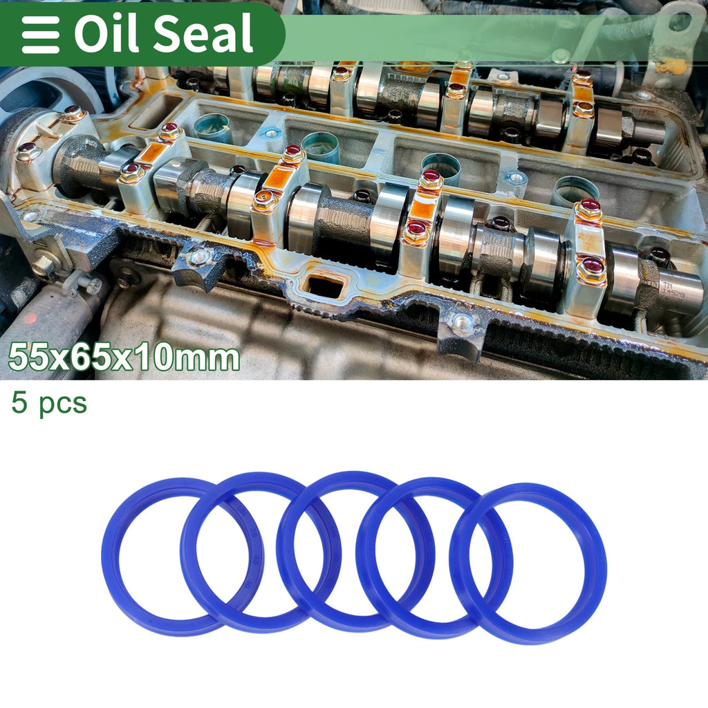Set of 5 Oil Seal Rotary Shaft Seal 55x65x10mm High Pressure TPU