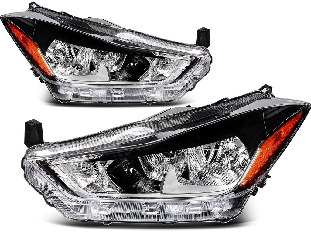 Headlight Assembly Pair for Nissan Kicks 2017–2020 Black Housing
