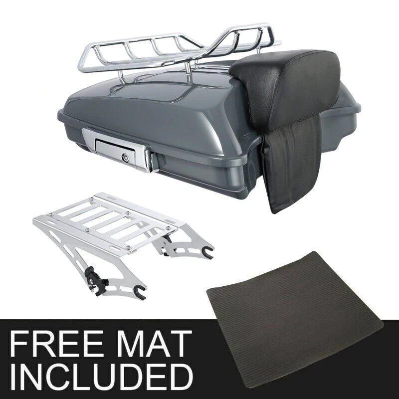 Razor Trunk Pad Rack Mount for Harley Touring Road Glide (2014–2026) Gunship Gray