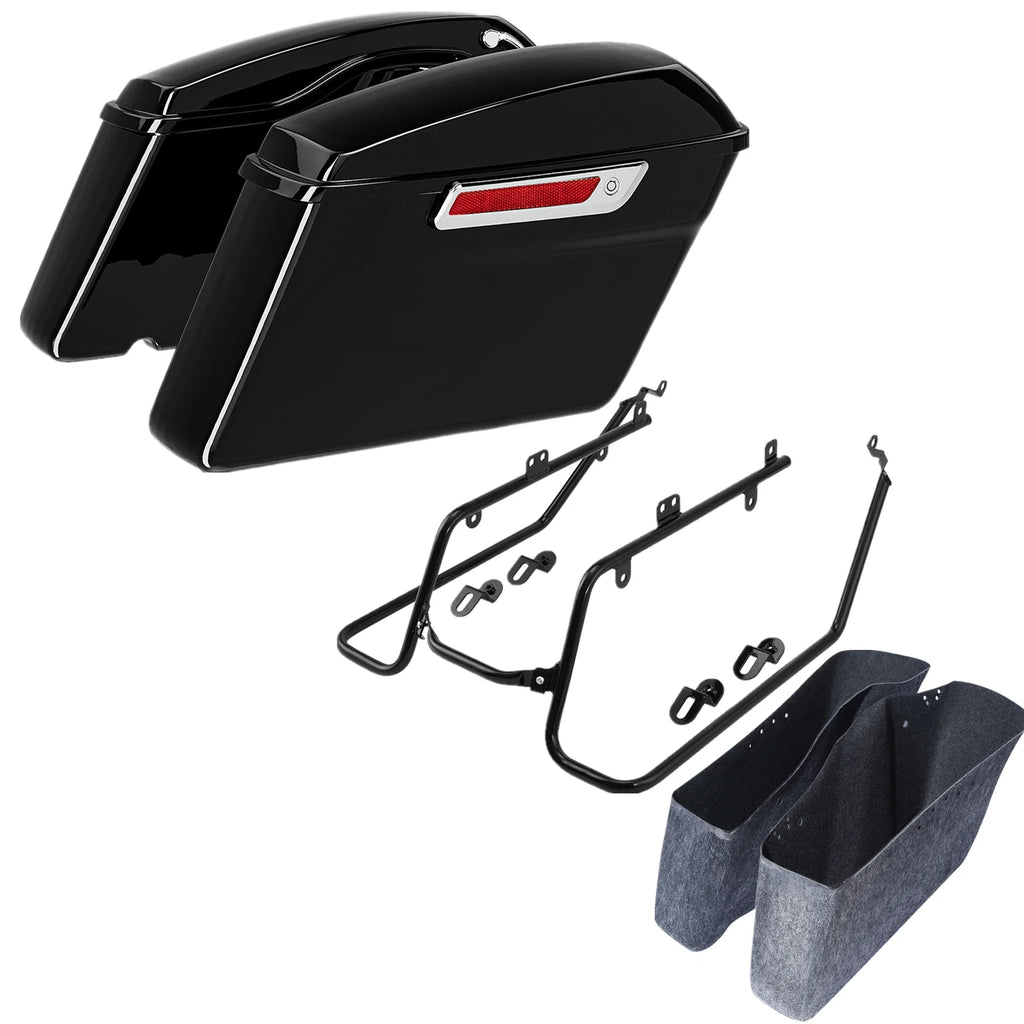 Hard Saddlebags & Conversion Brackets Kit for Harley Dyna Street Fat Bob (2008–2017)
