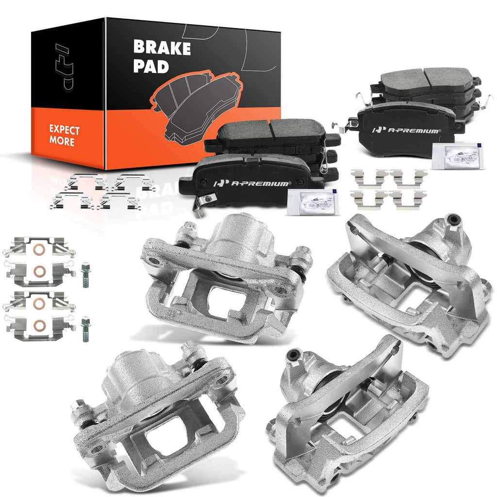 Set of Front & Rear Brake Pads and Calipers for Nissan Maxima (2004–2008)