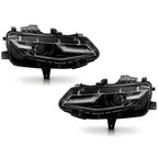 Set of 2 LED Headlights for Chevy Camaro LS/LT (2019–2024) Black w/ Bulbs