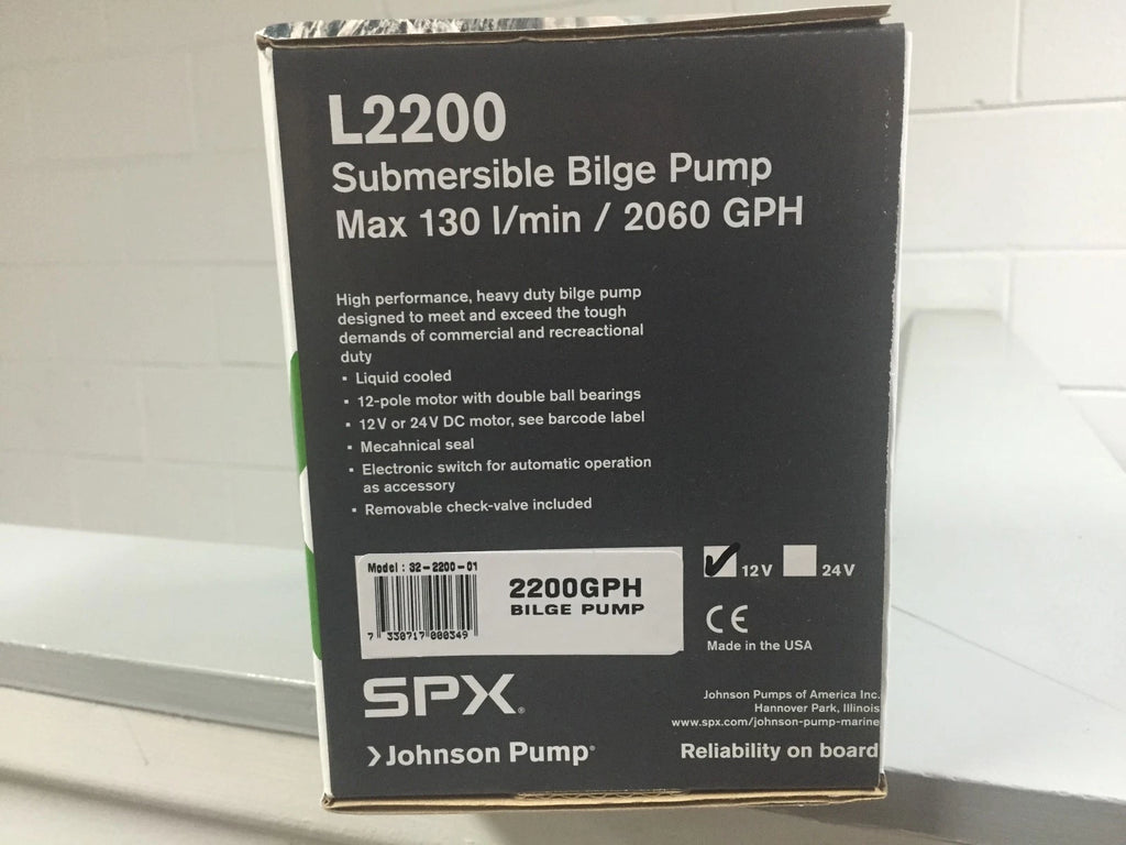 SPX Johnson Submersible Bilge Pump 2200gph 24V for Marine (L2200)