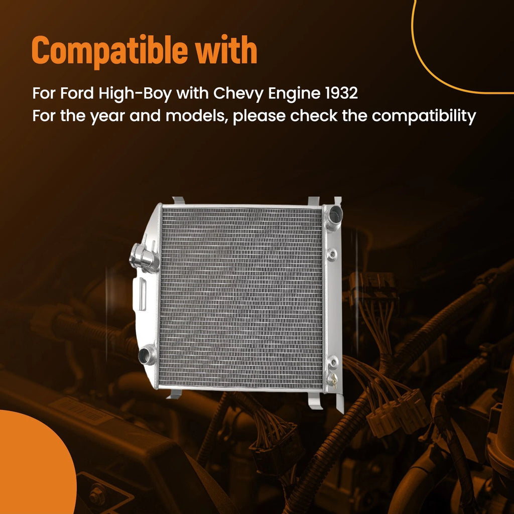 Aluminum 3-Row Engine Coolant Radiator for 1932–1932 Ford High-Boy (CC3132)