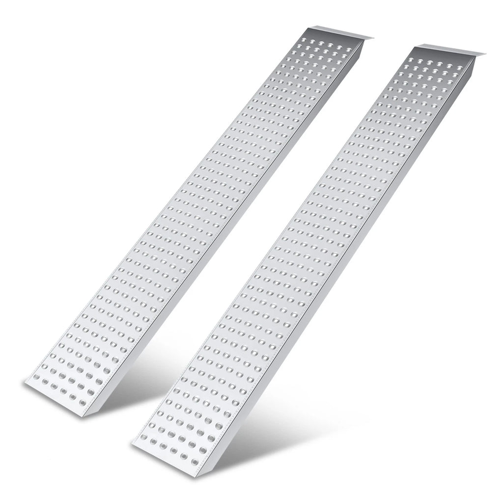 Pair of 63" Galvanized Steel Loading Ramps for Universal Use (880 lbs Capacity)