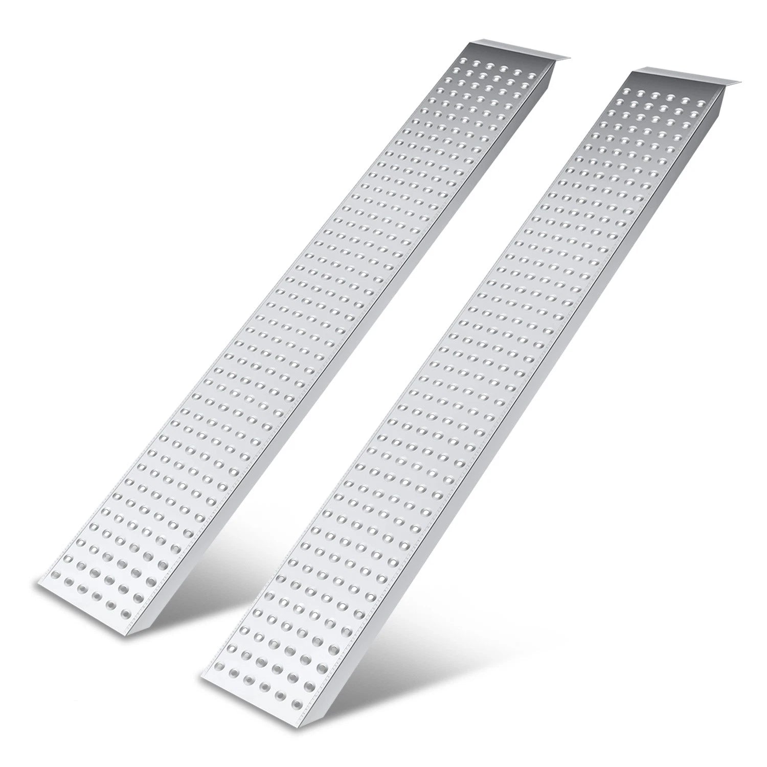Pair of 63" Galvanized Steel Loading Ramps for Universal Use (880 lbs Capacity)