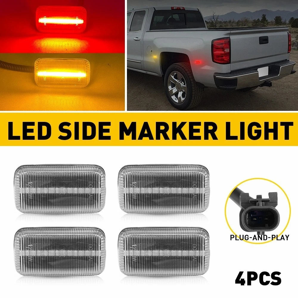 Set of 4 LED Fender Side Marker Lights for Chevy Silverado 2500/3500HD (2015–2023)
