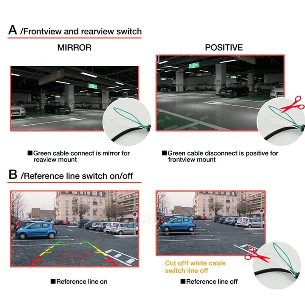 Backup Reverse Parking Camera Kit for Car (Waterproof, 170º CCD, Night Vision)