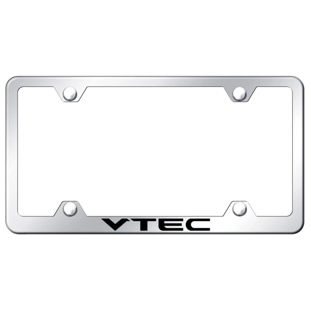 Mirrored Wide Body Plate Frame - Officially Licensed for Honda VTEC Vehicles