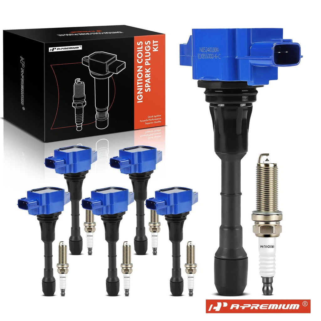 Set of 6 Ignition Coils & 6 Iridium Spark Plugs for Nissan Altima