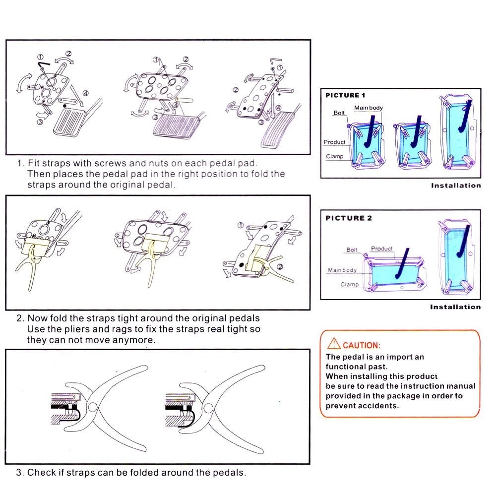 Universal Non-Slip Brake and Accelerator Pedal Covers for Cars