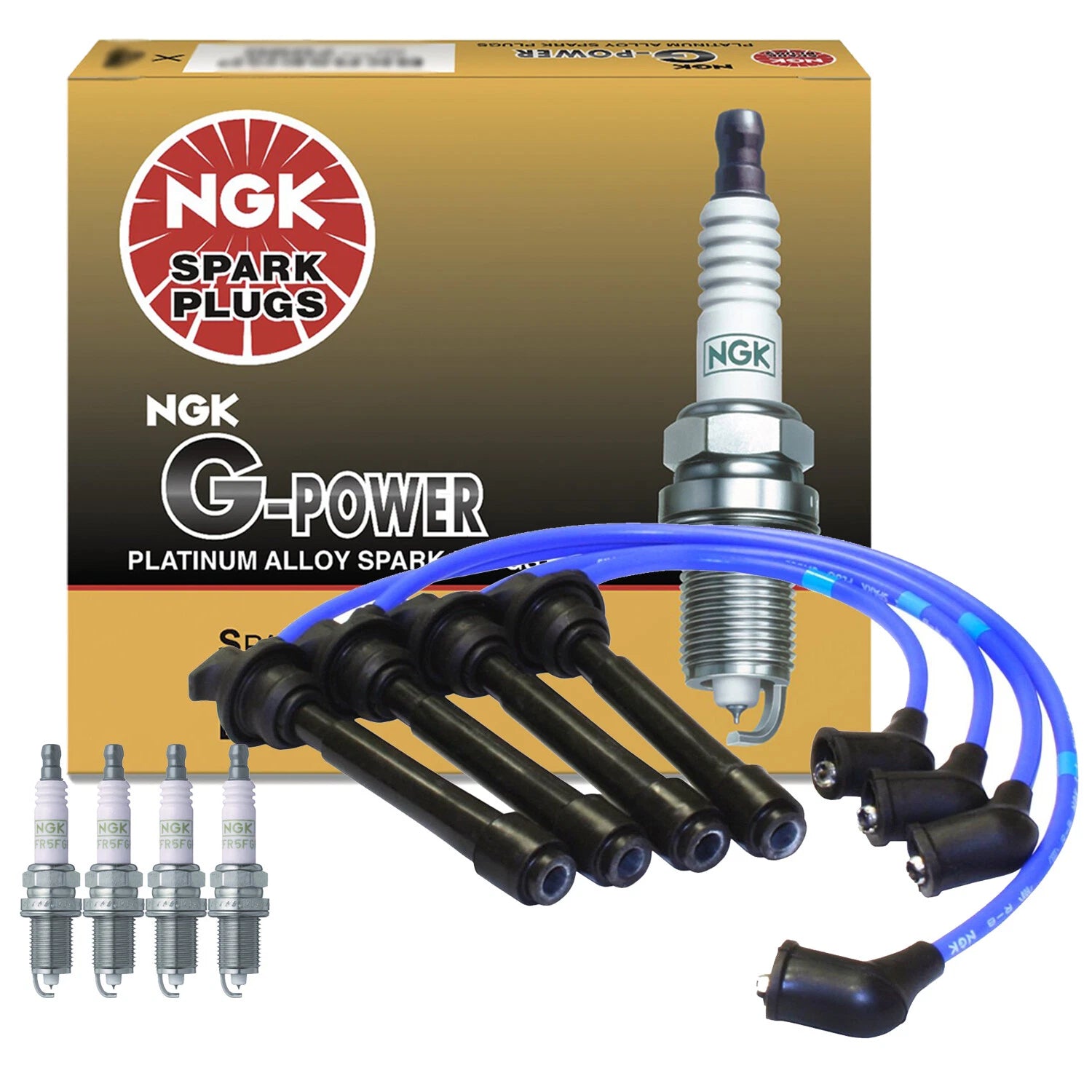 Set of 4 NGK G-Power Platinum Spark Plugs for Hyundai Elantra Kia Spectra