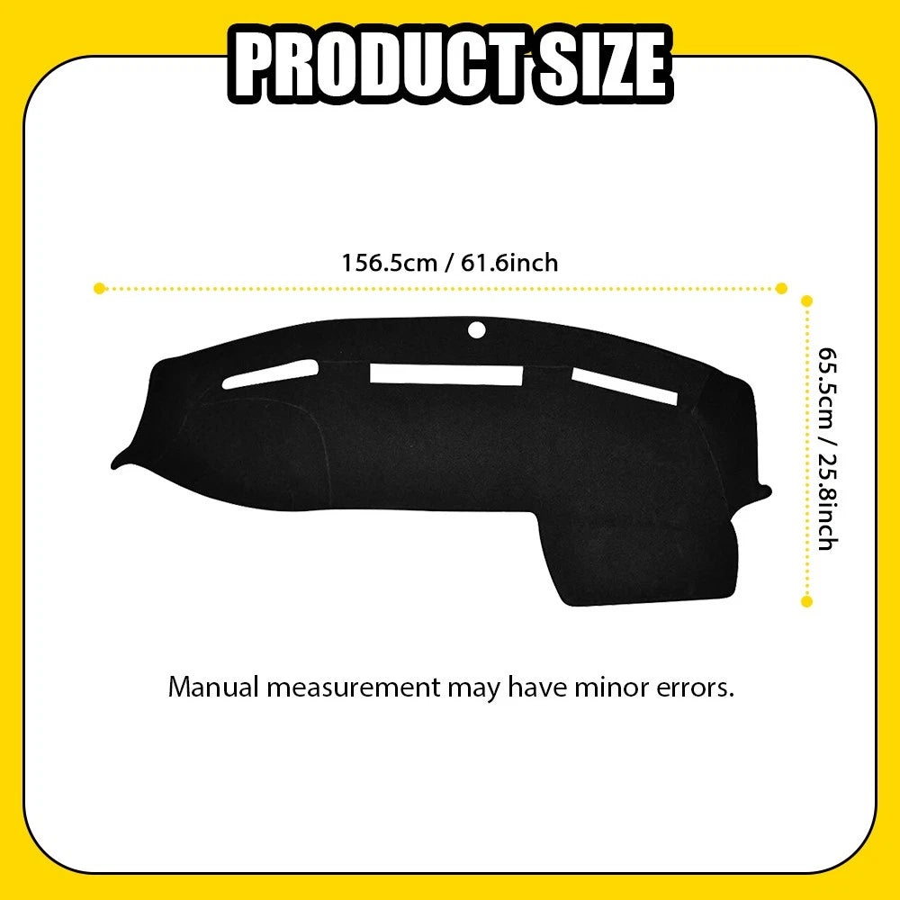 Anti-Slip Dashboard Cover Pad for Dodge Ram 1500 (2010–2018) Black