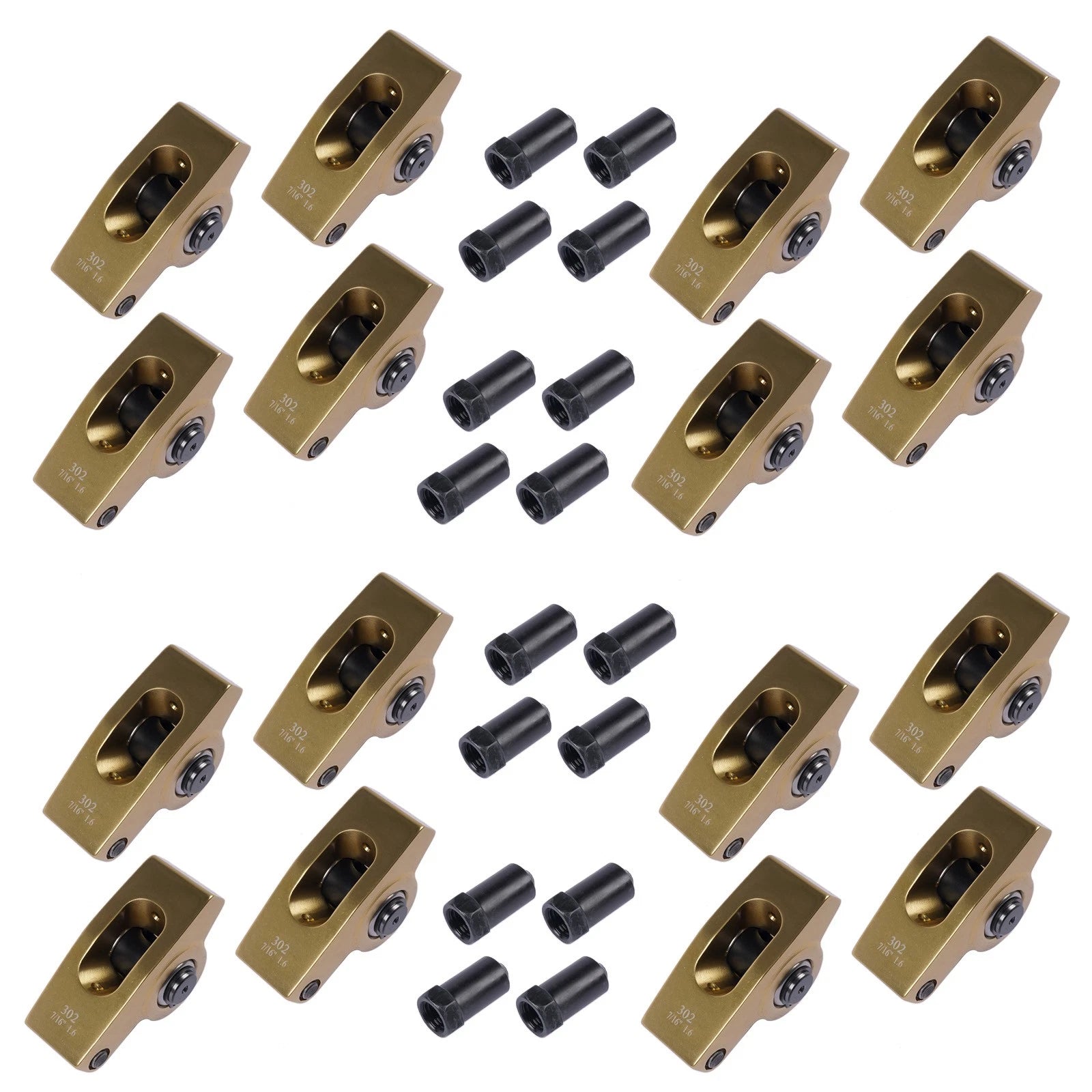 16X Rocker Arms 7/16'' 1.6 Ratio for Ford Small Block SBF (221–351W)