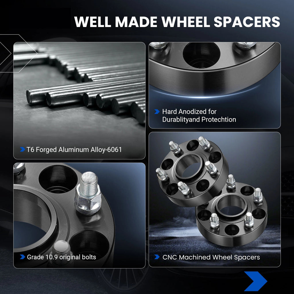 Set of 4 Wheel Spacers 1.25 Inch Hub Centric for Jeep Wrangler Gladiator