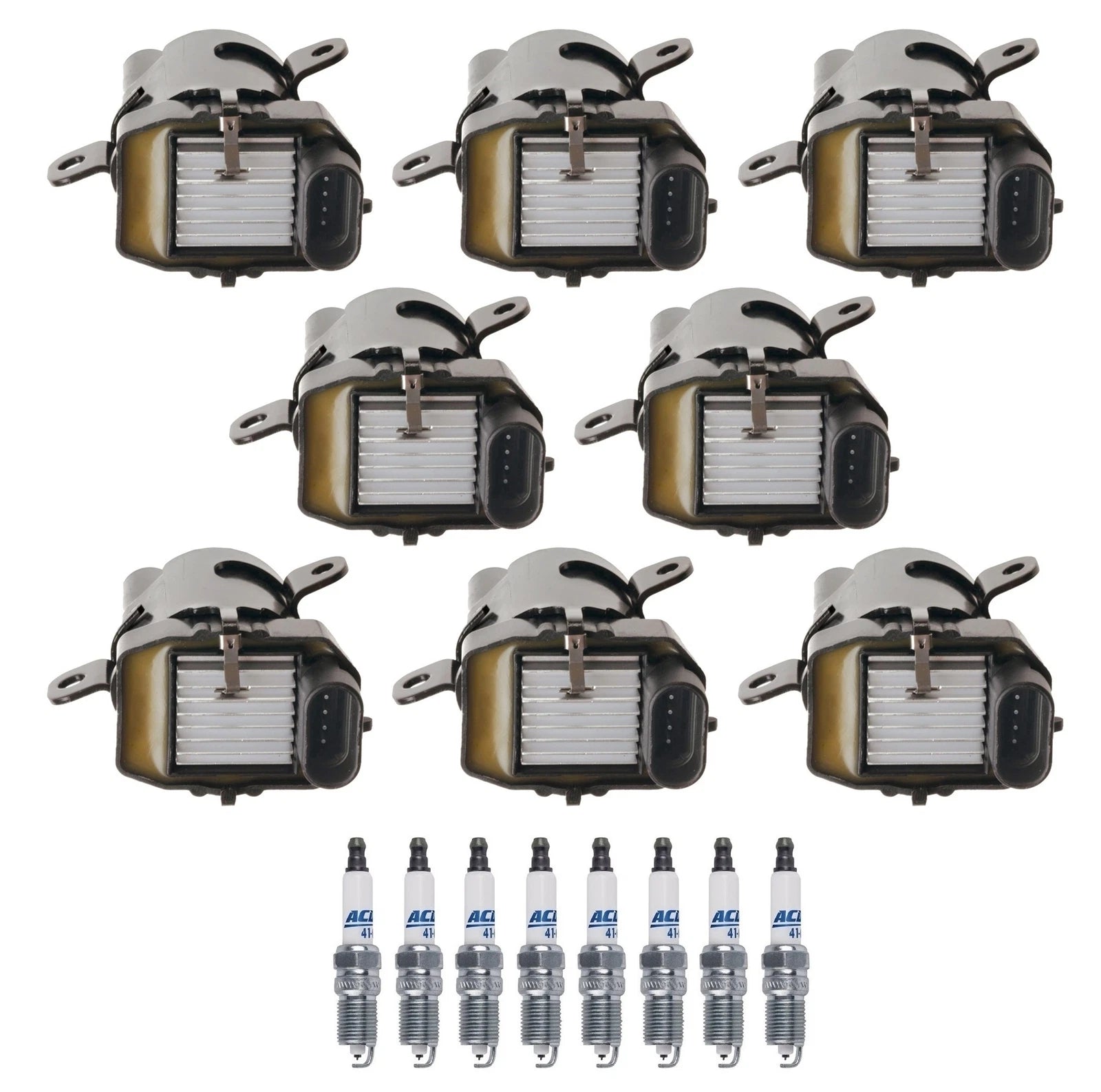 Set of 8 Ignition Coils & 8 Spark Plugs for Cadillac Chevy GMC Hummer