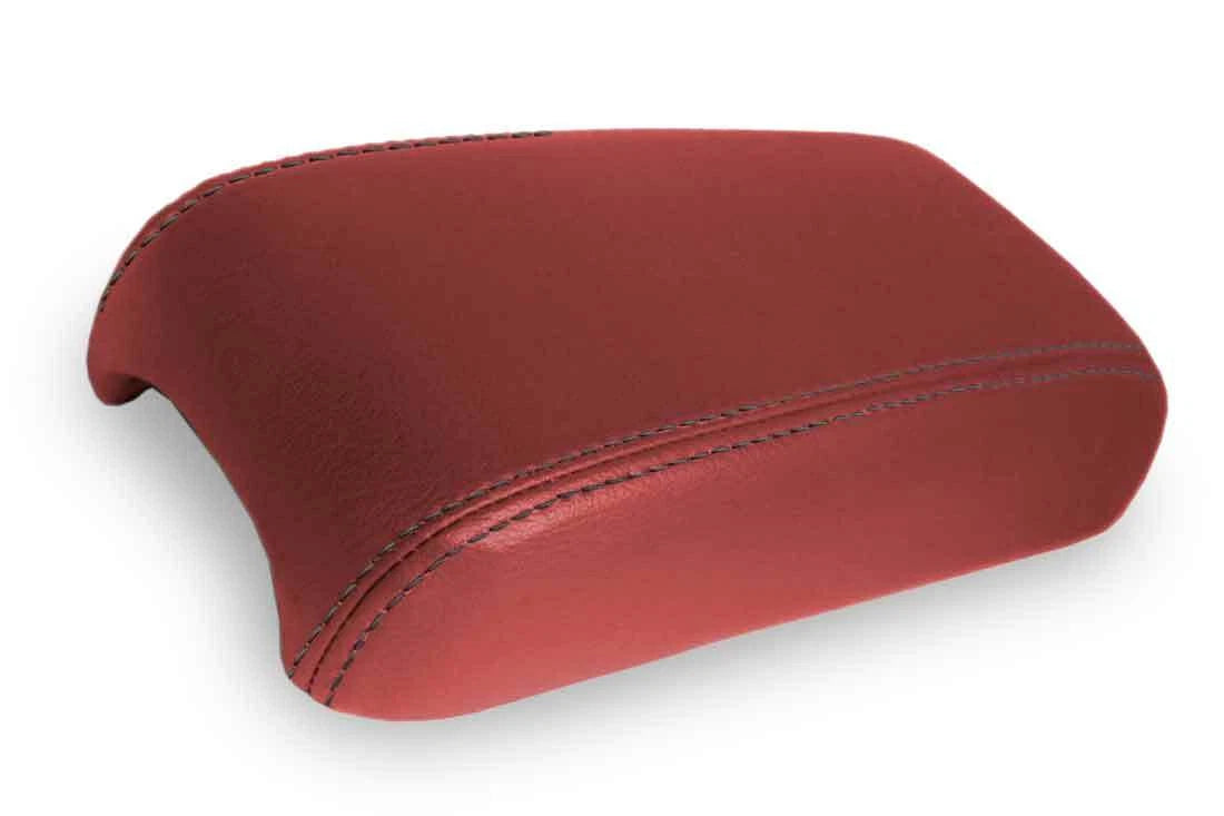 Console Lid Pull Over Cover for Chevrolet Cavalier (2000–2005) Red Black Stitch