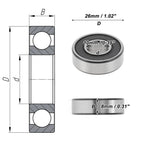 Deep Groove Ball Bearing P2 for Scooter Skateboard Wheel (10x26x8mm)