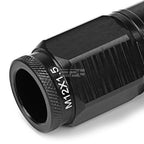 Open-End Aluminum Black Lug Nuts + Adapter M12x1.5 for