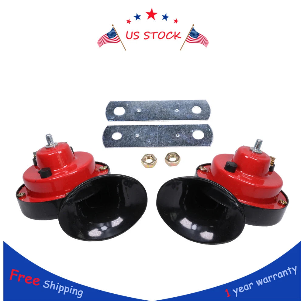 2X Super Loud Snail Air Train Horns for Car Truck SUV Boat Motorcycle (12V)